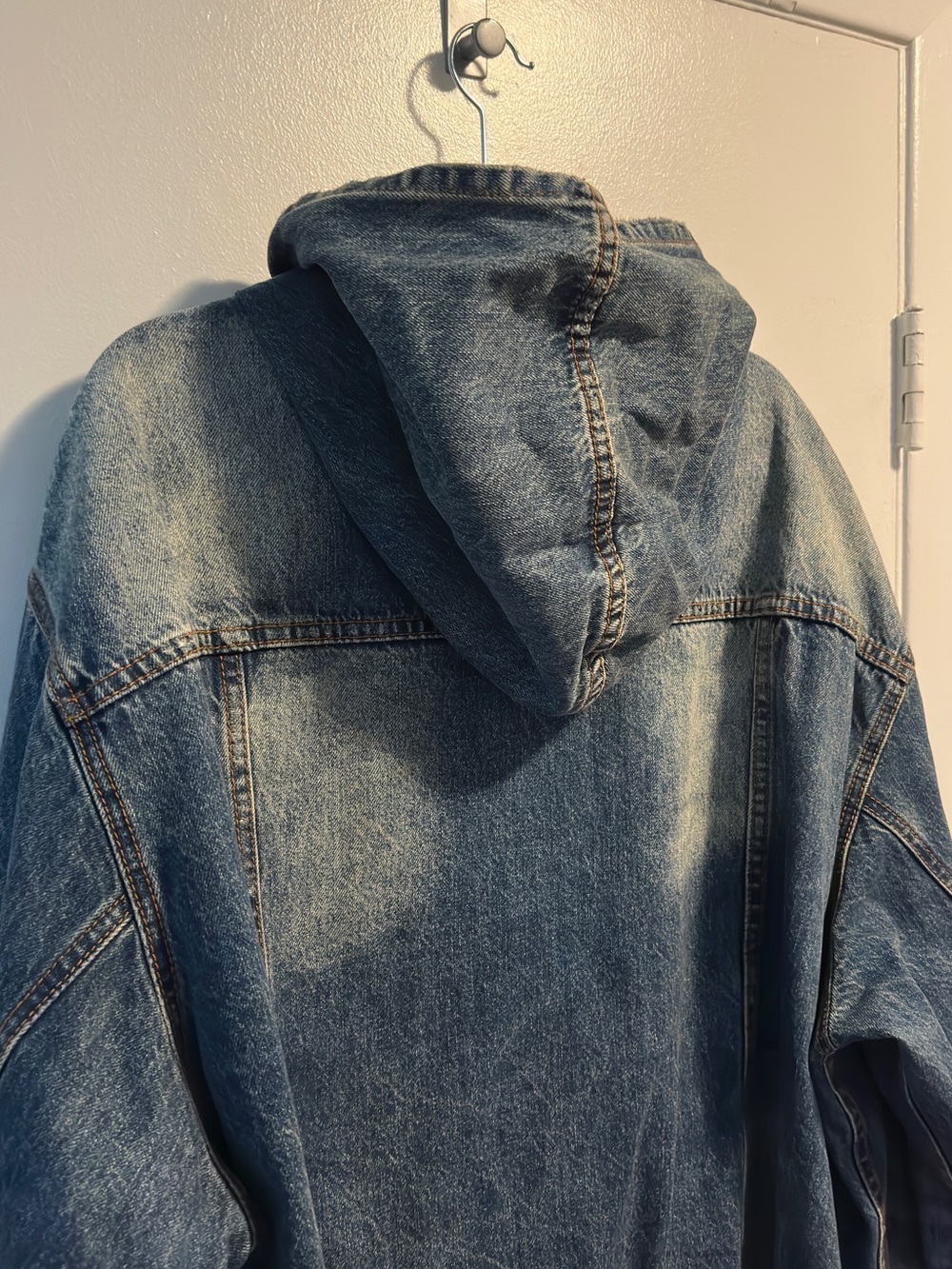 MNML Faded Blue Denim Hooded Jacket - Picture 2 of 5